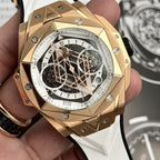 Hublot Watch Big Bang Sang Bleu II King Gold White Dial 45mm