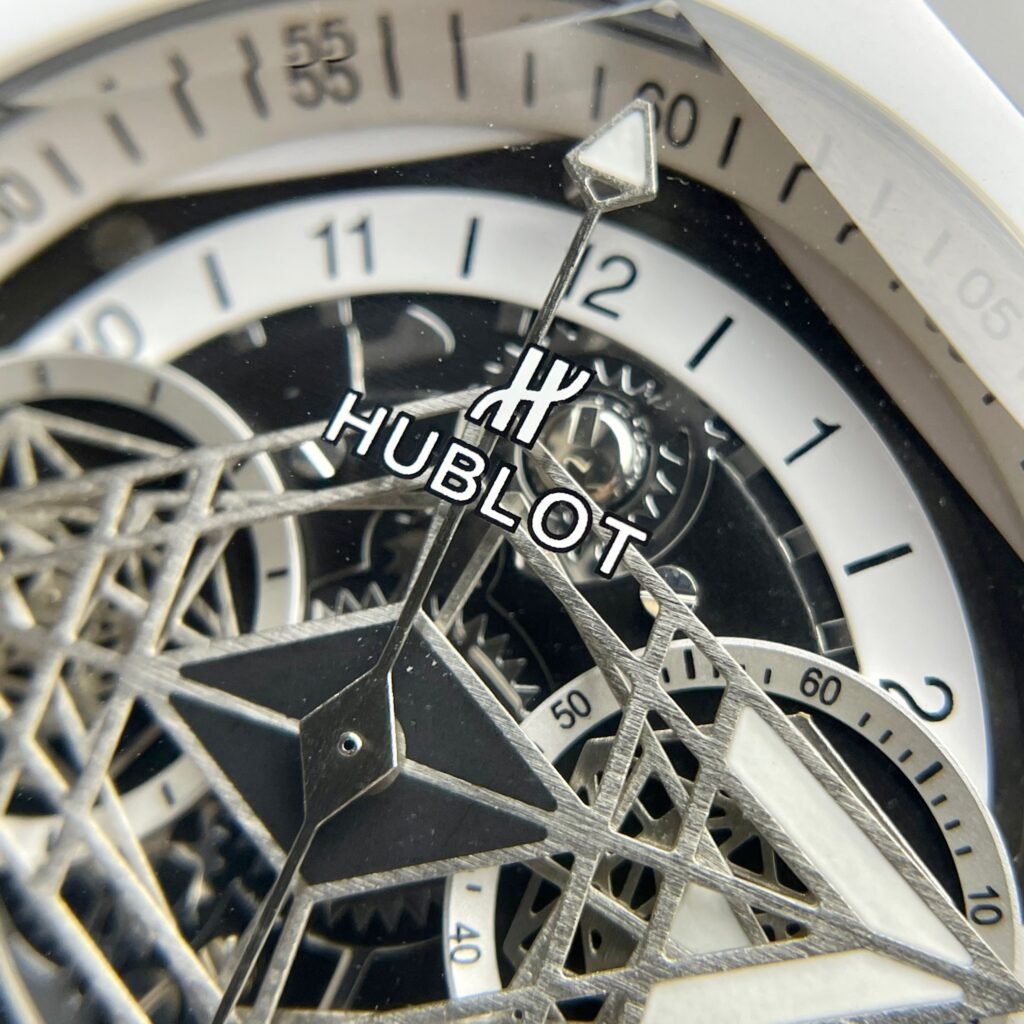 Hublot Big Bang Sang Bleu Watch White Ceramic Rubber Strap 45mm