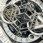 Hublot Big Bang Sang Bleu Watch White Ceramic Rubber Strap 45mm