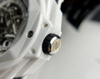 Hublot Big Bang Sang Bleu Watch White Ceramic Rubber Strap 45mm