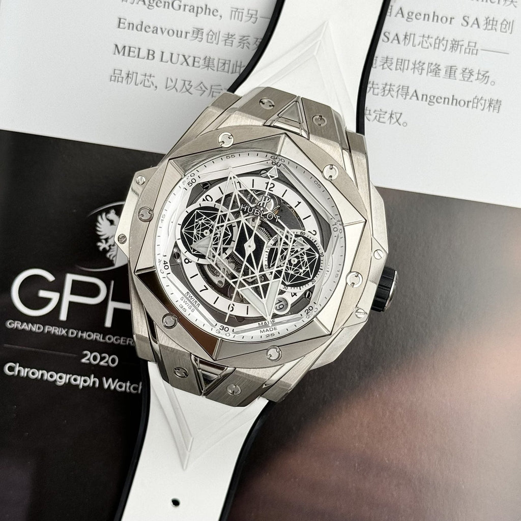 Hublot Watch Big Bang Sang Bleu II Titanium White Dial 45mm