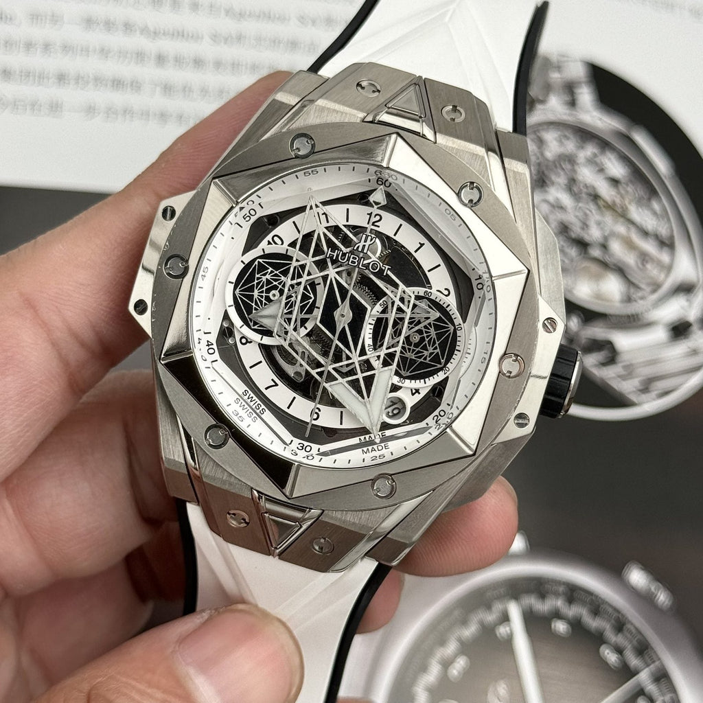 Hublot Watch Big Bang Sang Bleu II Titanium White Dial 45mm