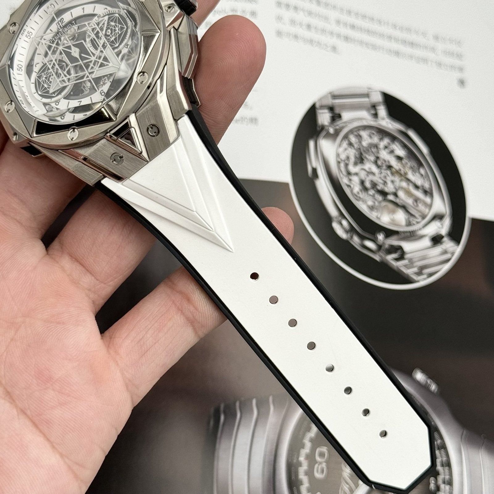 Hublot Watch Big Bang Sang Bleu II Titanium White Dial 45mm