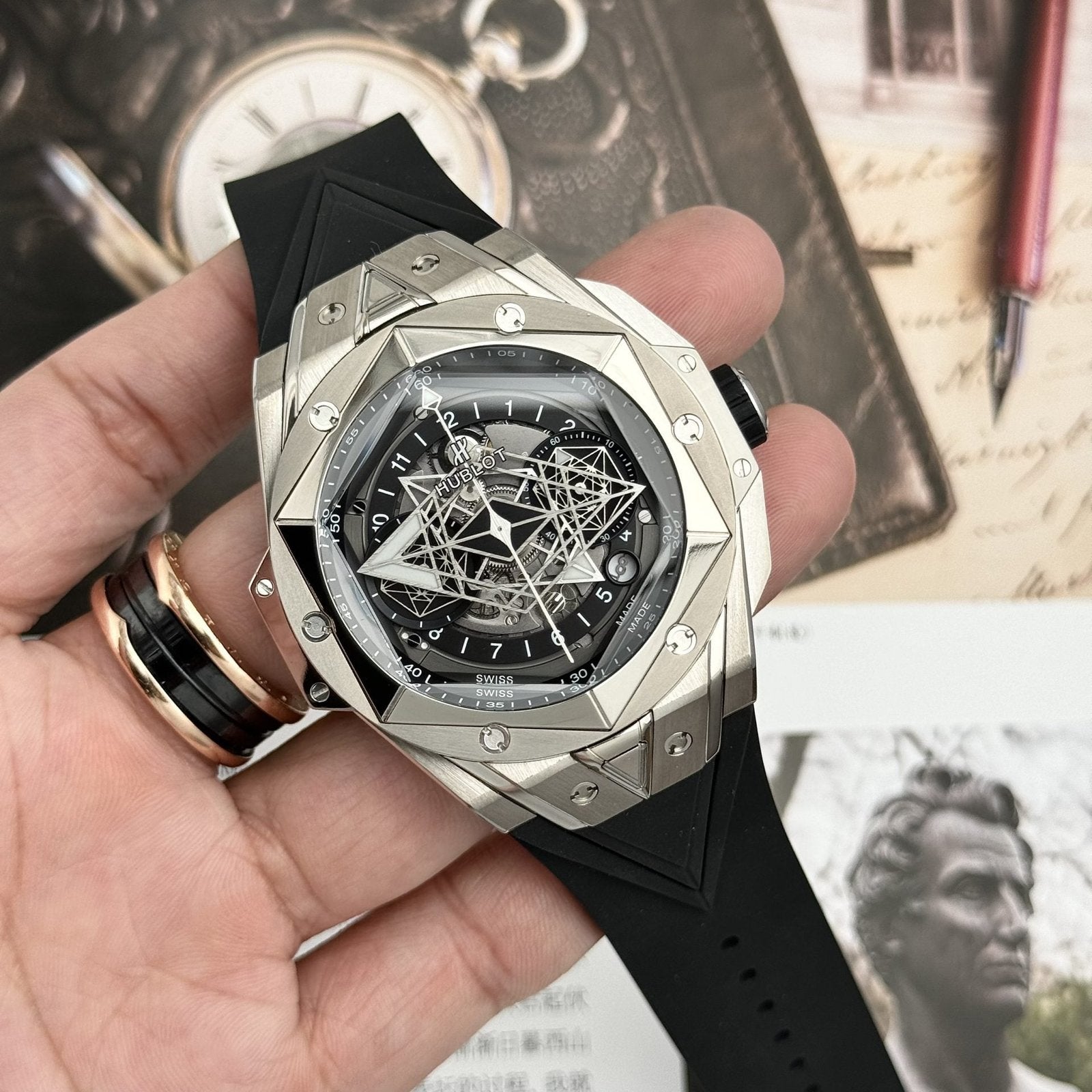 Hublot  Watch Big Bang Sang Bleu II Titanium Black Dial 45mm