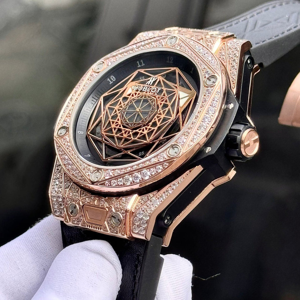 Hublot Big Bang Sang Bleu King Gold  Watch Diamond 44mm