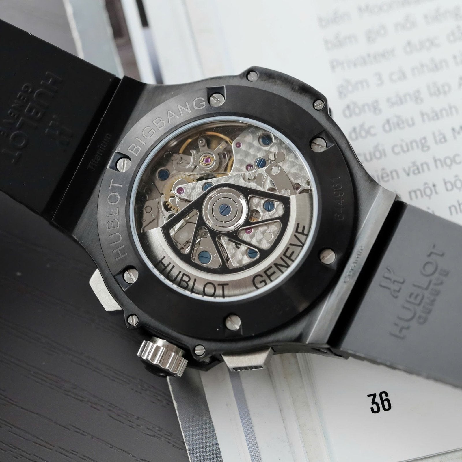 Hublot Big Bang Titanium Black Watch Rubber Strap 42mm