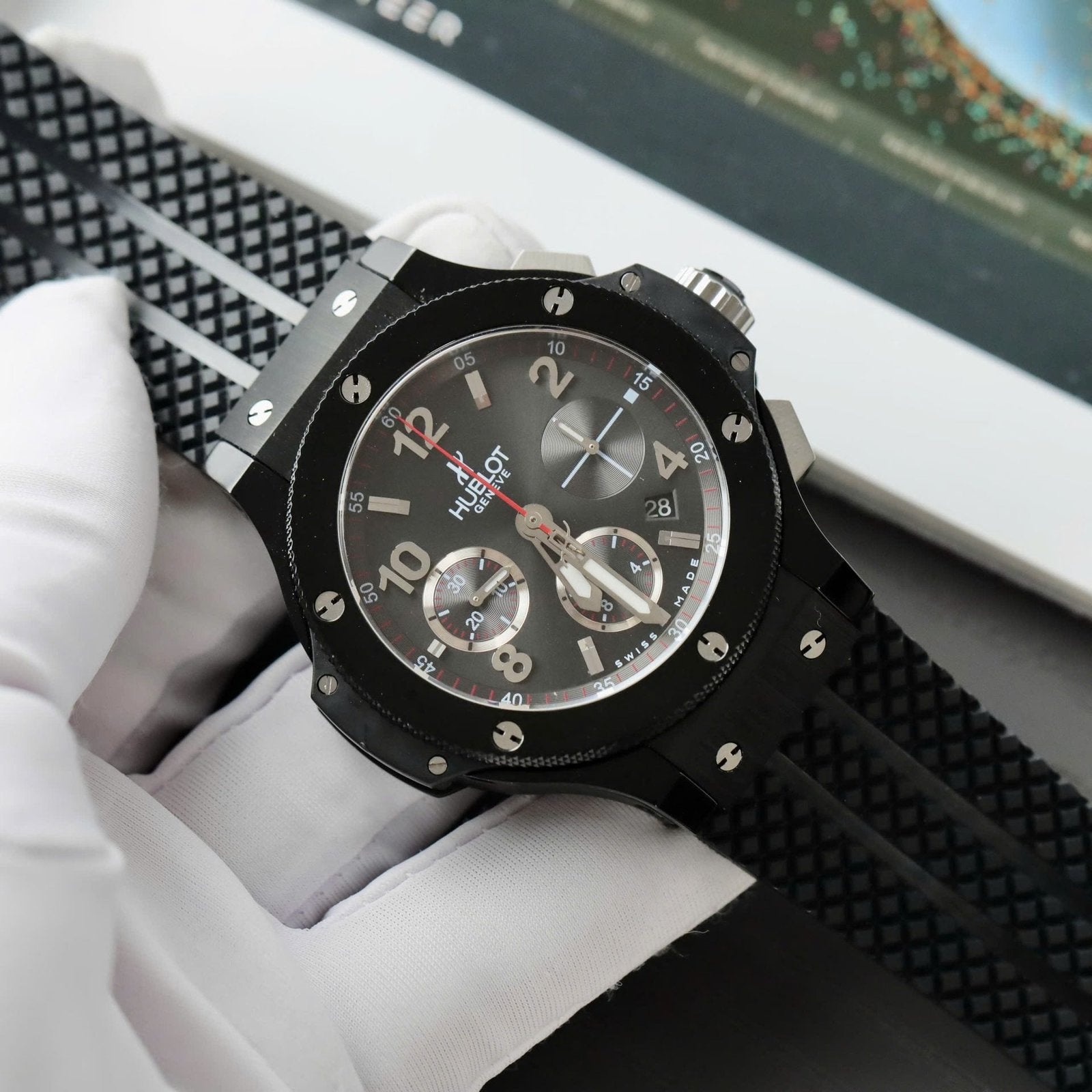 Hublot Big Bang Titanium Black Watch Rubber Strap 42mm