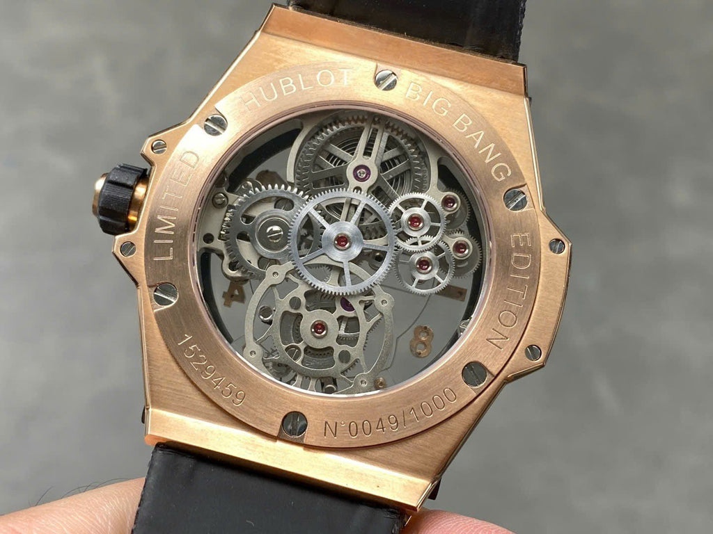 Hublot Big Bang Tourbillon Skeleton Dial Watch Fabric Strap 45mm