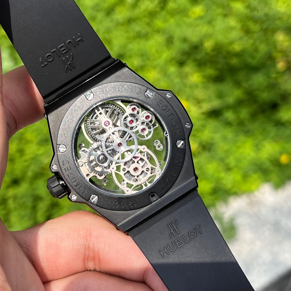 Hublot Big Bang Tourbillon Watch Ceramic Black Rubber Strap 45mm