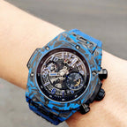 Hublot Big Bang Unico Blue Carbon Watch Fabric Strap 45mm