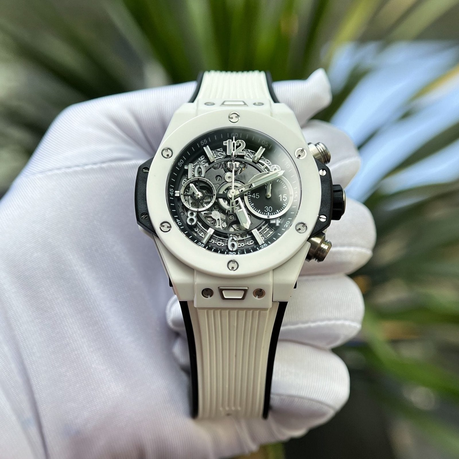 Hublot Watch Big Bang Unico White Ceramic Rubber Strap 42mm