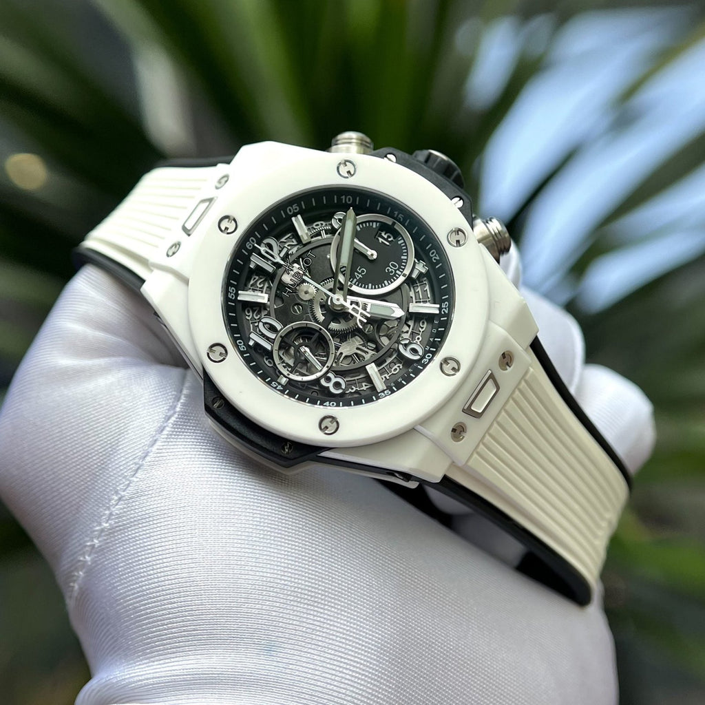Hublot Watch Big Bang Unico White Ceramic Rubber Strap 42mm