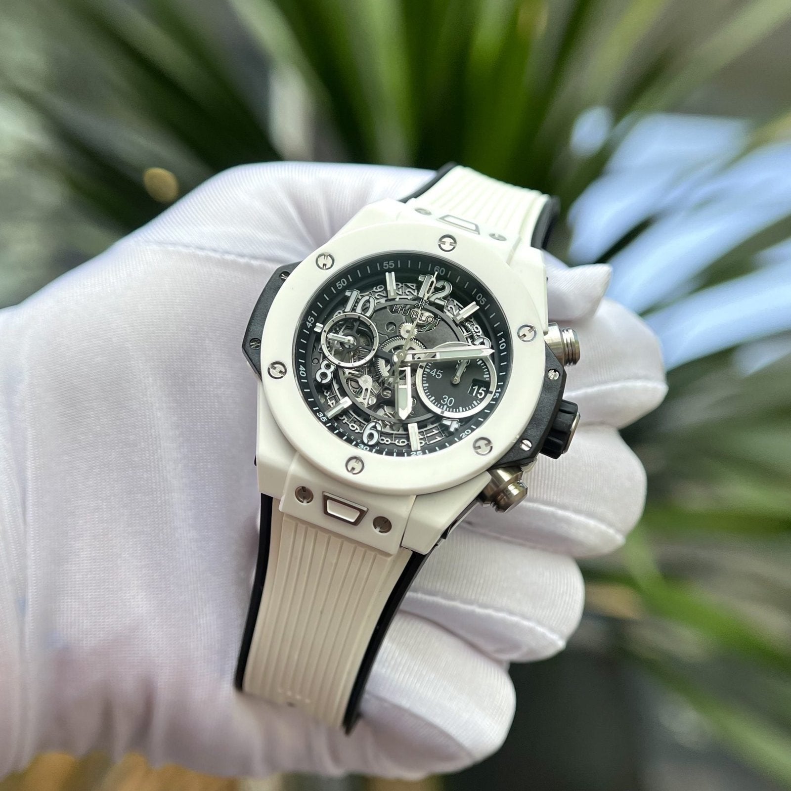 Hublot Watch Big Bang Unico White Ceramic Rubber Strap 42mm