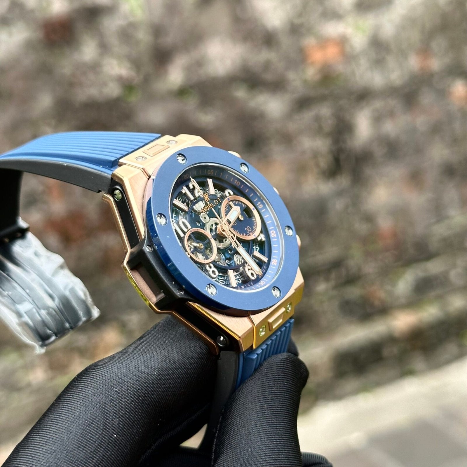 Hublot Watch Big Bang Unico King Gold Blue Ceramic Benzel 44mm