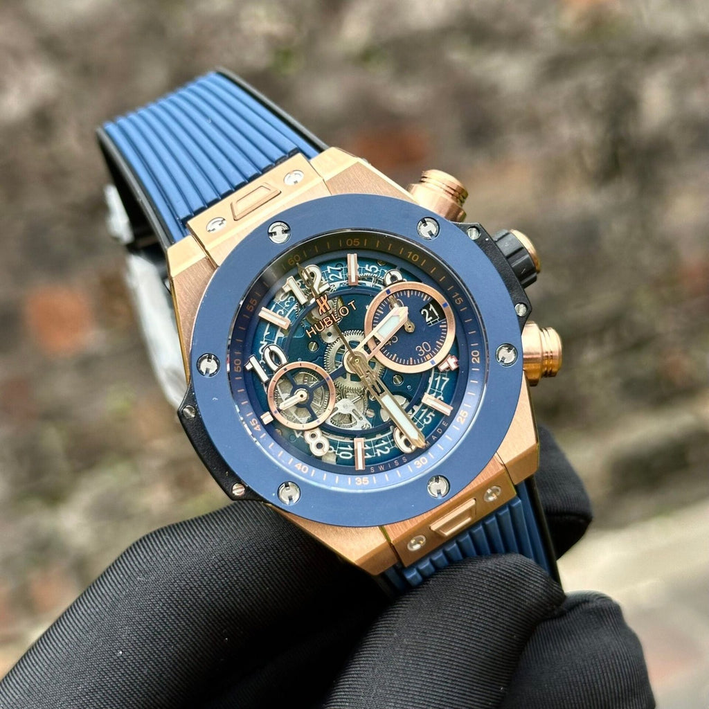 Hublot Watch Big Bang Unico King Gold Blue Ceramic Benzel 44mm