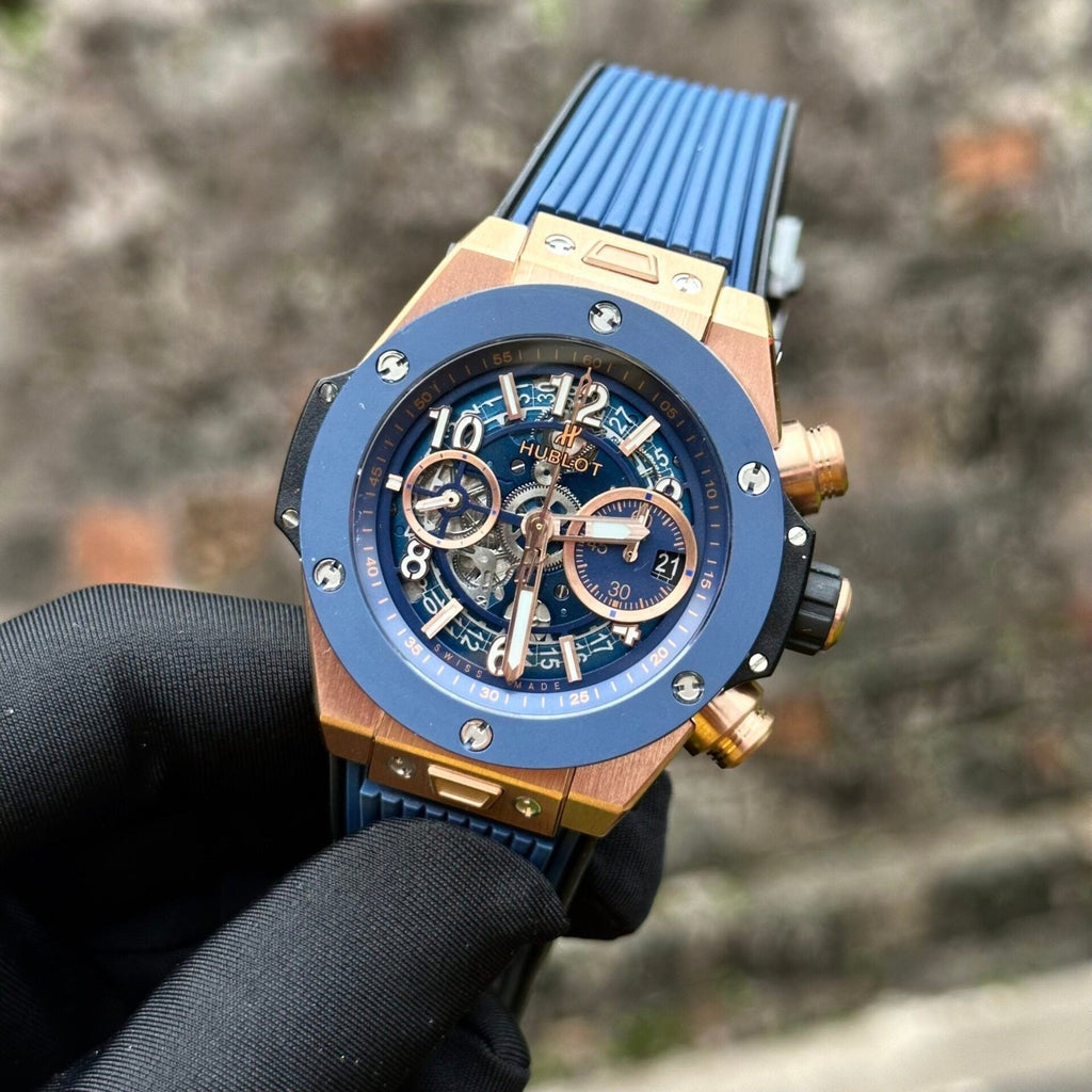 Hublot Watch Big Bang Unico King Gold Blue Ceramic Benzel 44mm
