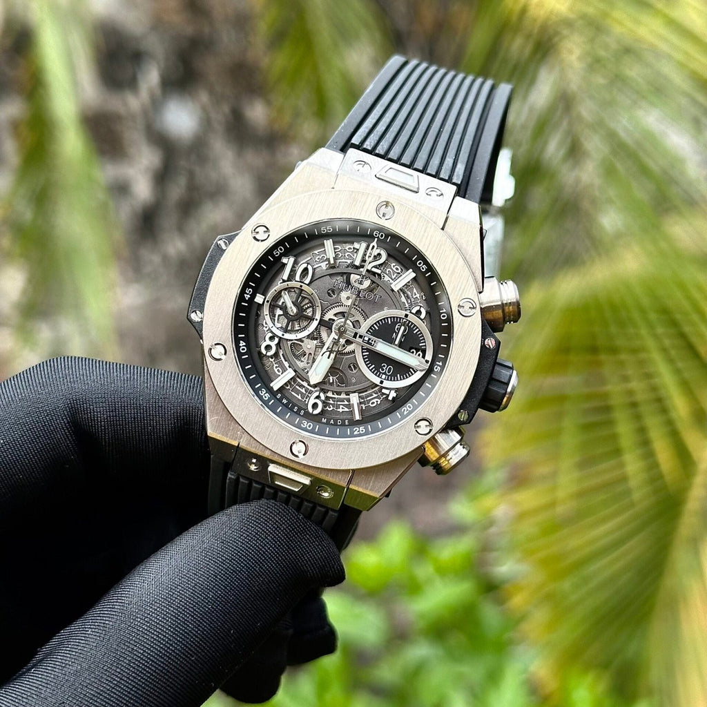 Hublot Watch Big Bang Unico Titanium Black Rubber Strap 44mm