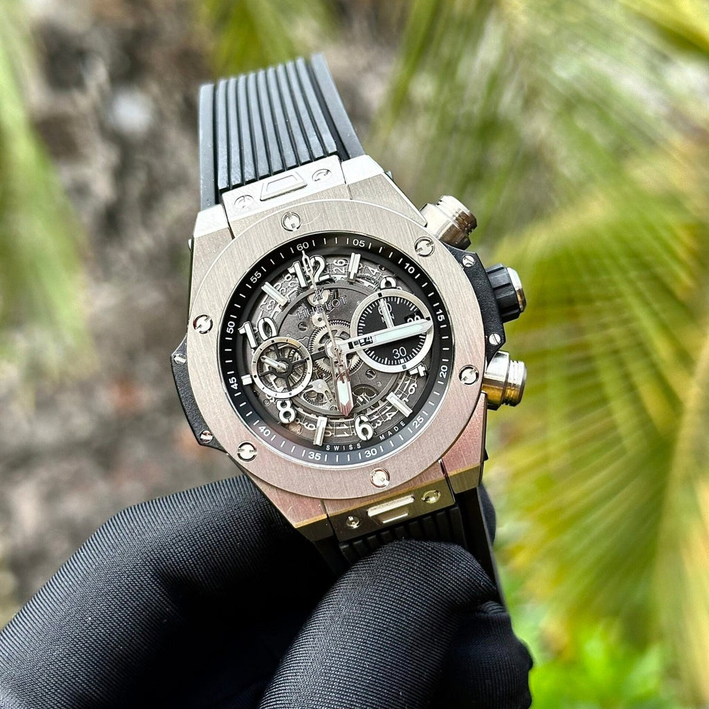 Hublot Watch Big Bang Unico Titanium Black Rubber Strap 44mm