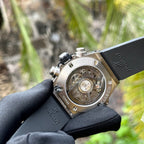 Hublot Watch Big Bang Unico Titanium Black Rubber Strap 44mm