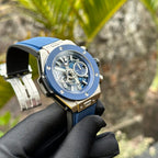 Hublot Watch Big Bang Unico Titanium Blue Dial Rubber Strap 44mm