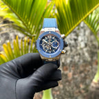 Hublot Watch Big Bang Unico Titanium Blue Dial Rubber Strap 44mm