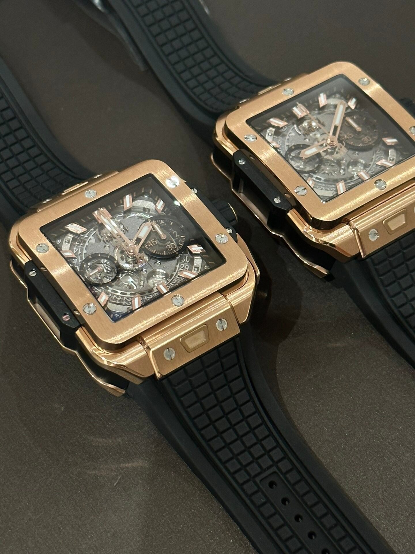 Hublot Big Bang Square Watch Rose Gold Rubber Strap 42mm