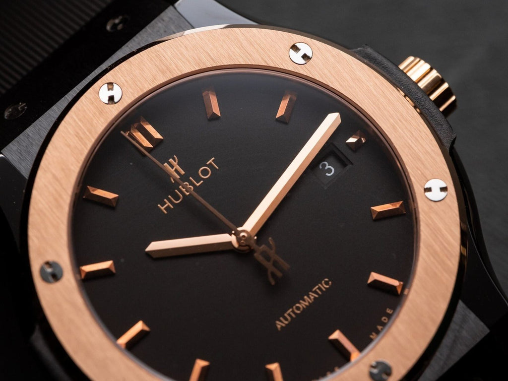 Hublot Watch Ceramic Demi Rose Rubber Strap 42mm