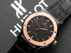 Hublot Classic Fusion Ceramic Demi Rose Watch Leather Strap 42mm