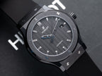 Hublot Classic Fusion Watch Ceramic Carbon Dial Rubber Strap 42mm