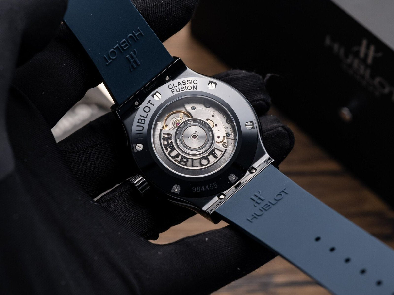 Hublot Classic Fusion Ceramic Blue Dial Rubber Strap 42mm