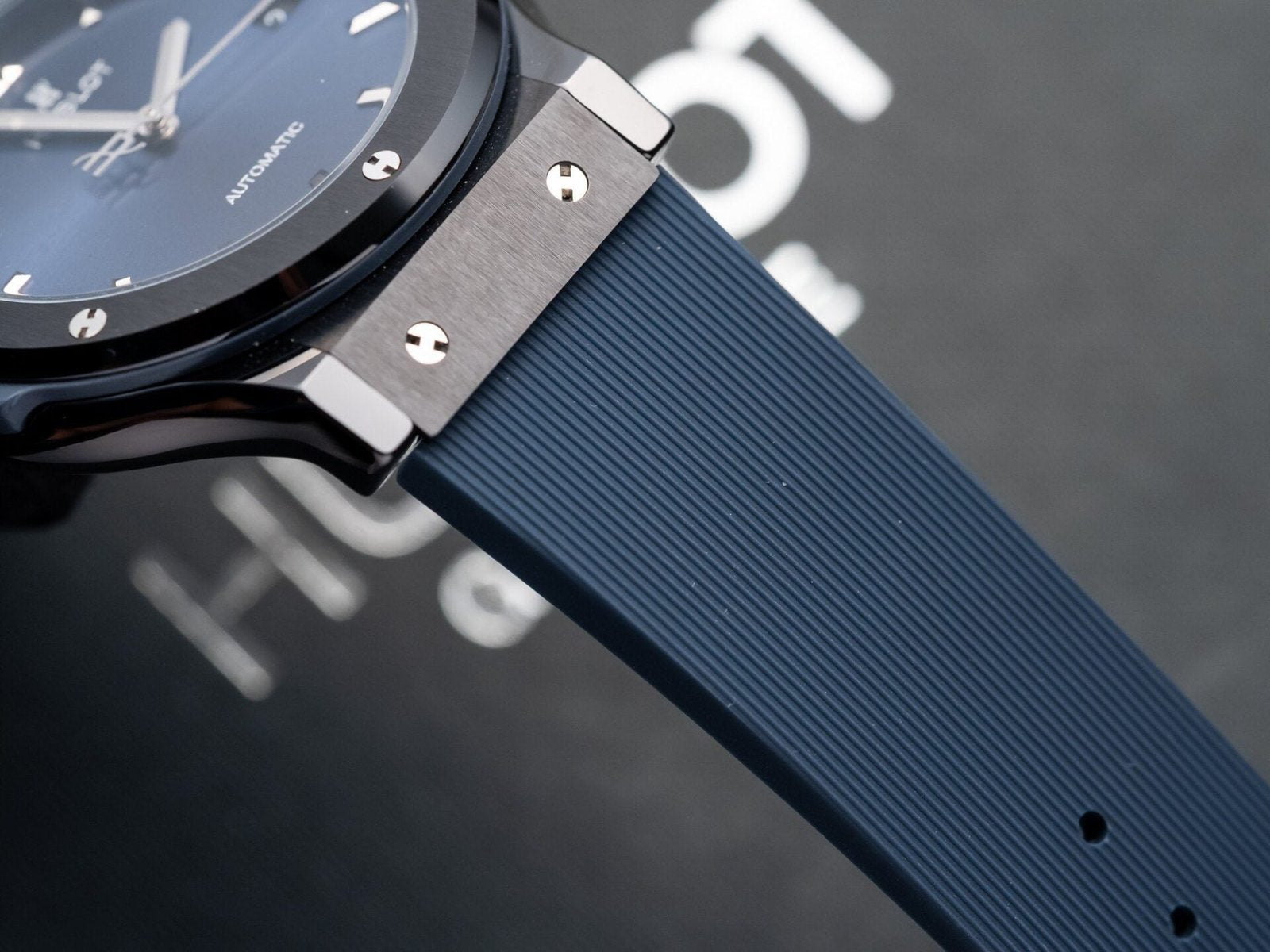 Hublot Classic Fusion Ceramic Blue Dial Rubber Strap 42mm