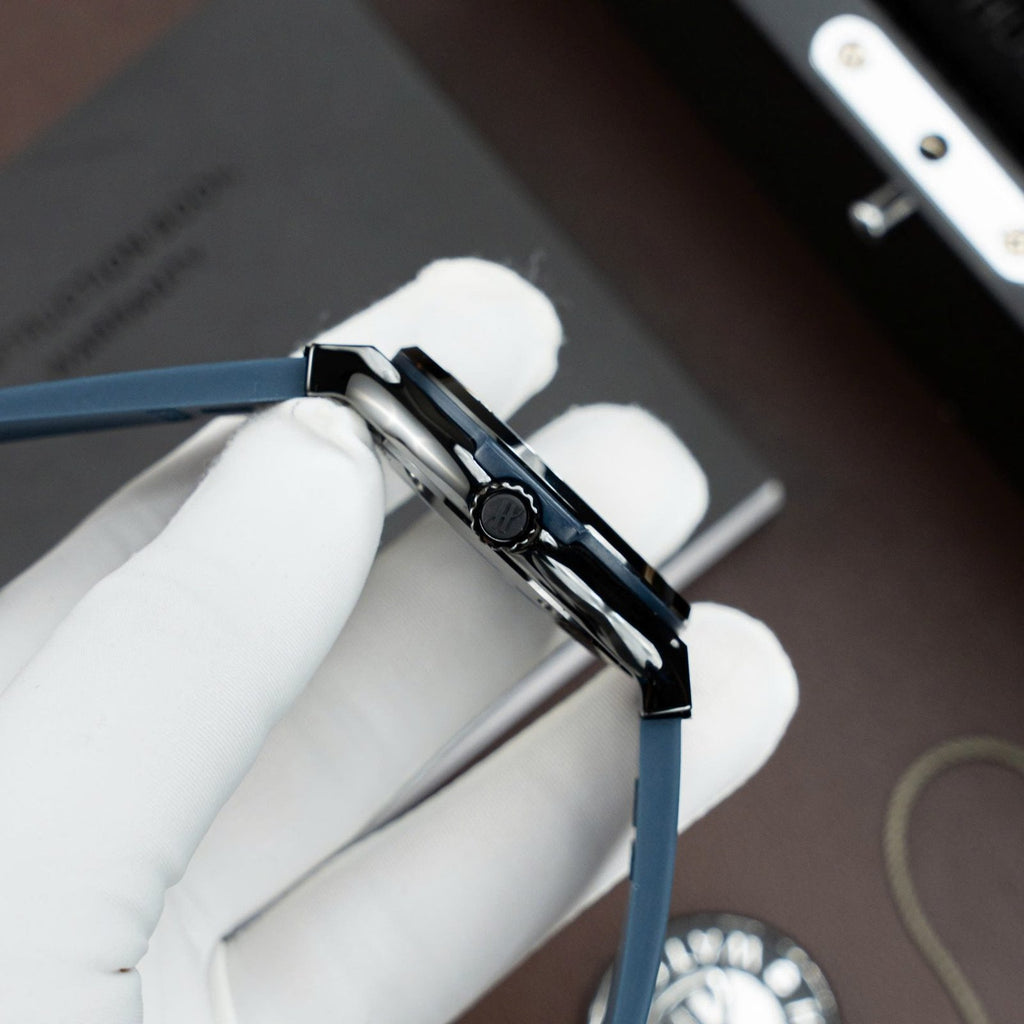 Hublot Classic Fusion Ceramic  Watch Blue Dial Rubber Strap 42mm