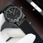 Hublot Classic Fusion Ceramic Black Rubber Strap Watch 42mm