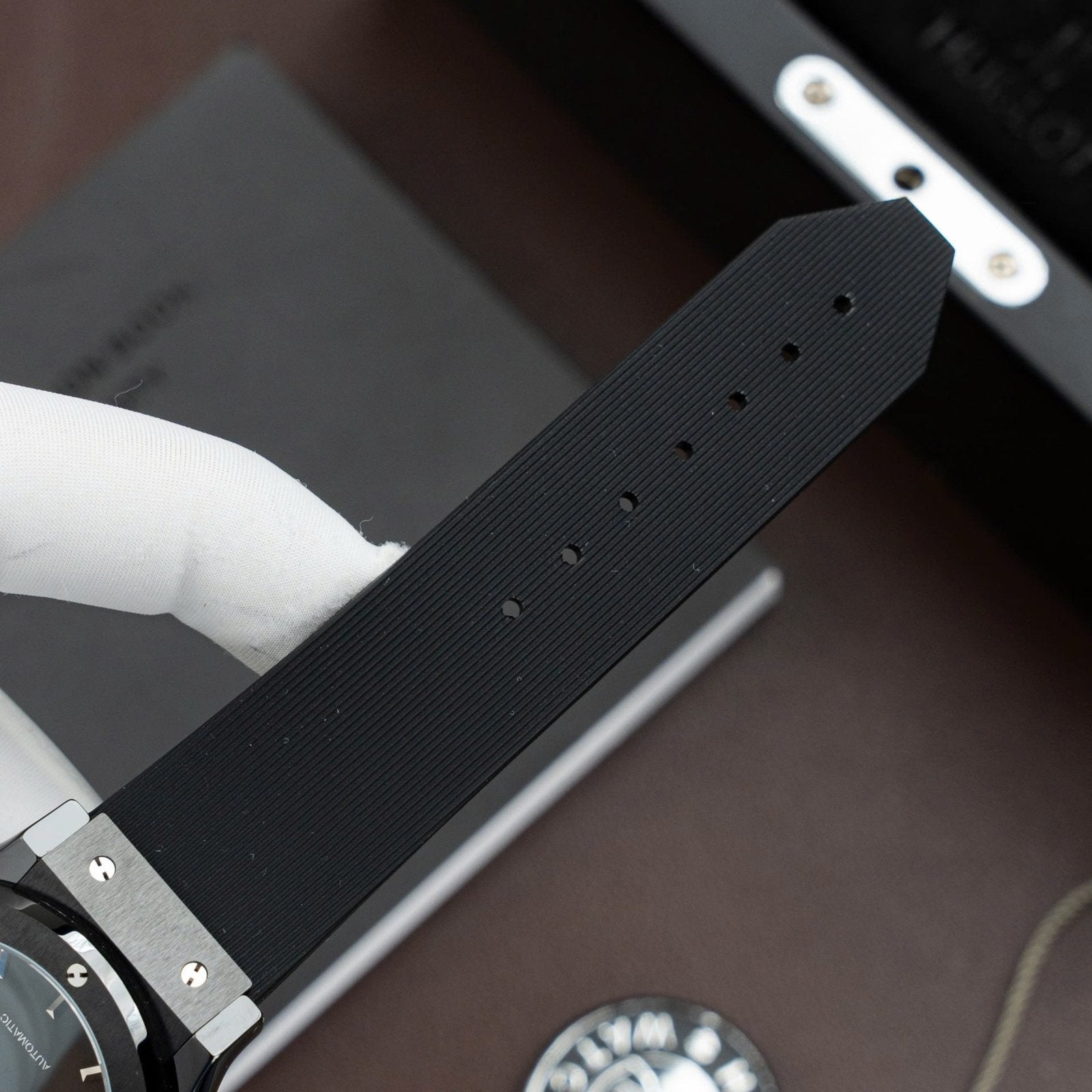 Hublot Classic Fusion Ceramic Black Rubber Strap Watch 42mm
