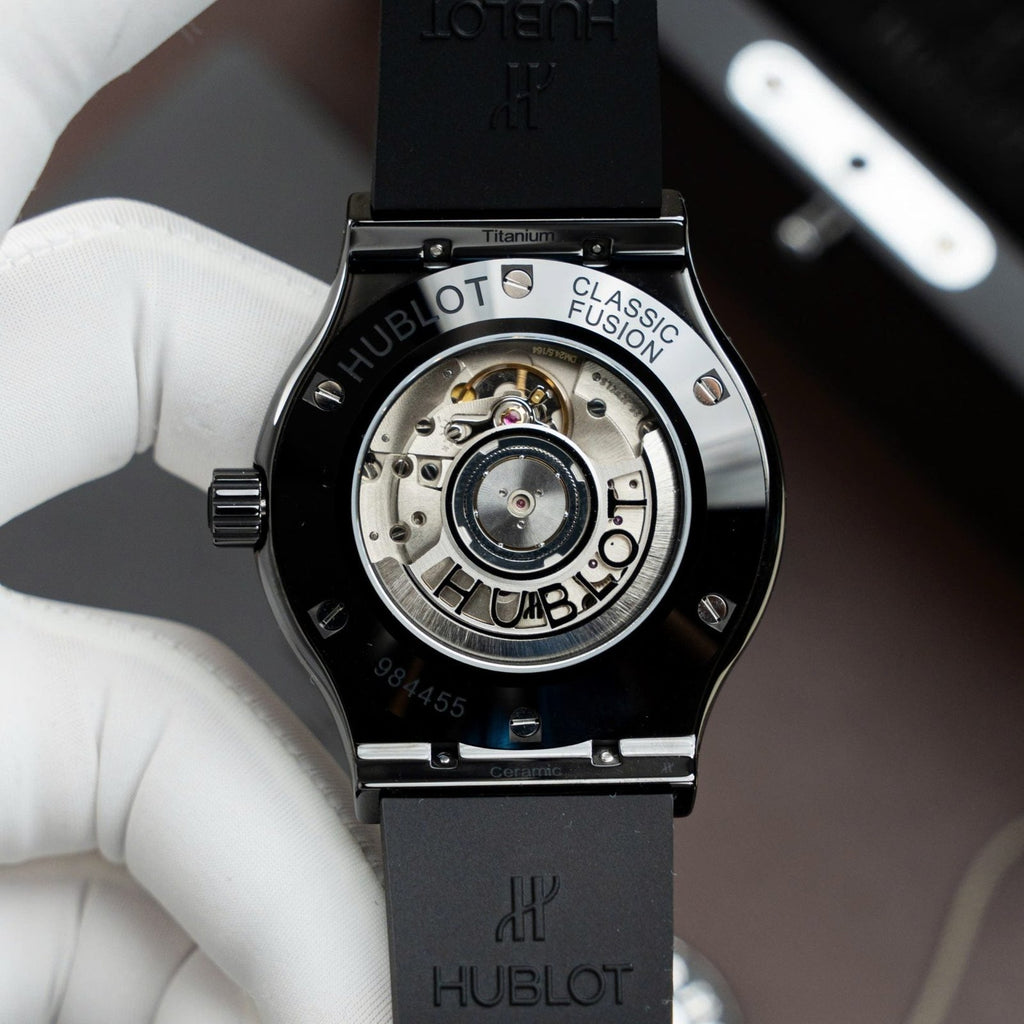 Hublot Classic Fusion Ceramic Black Rubber Strap Watch 42mm