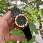Hublot Classic Fusion Ceramic Demi Gold Carbon Dial Watch 42mm