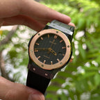 Hublot Classic Fusion Ceramic Demi Gold Carbon Dial Watch 42mm