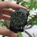 Hublot Classic Fusion Ceramic Watch Black Leather Strap 42mm