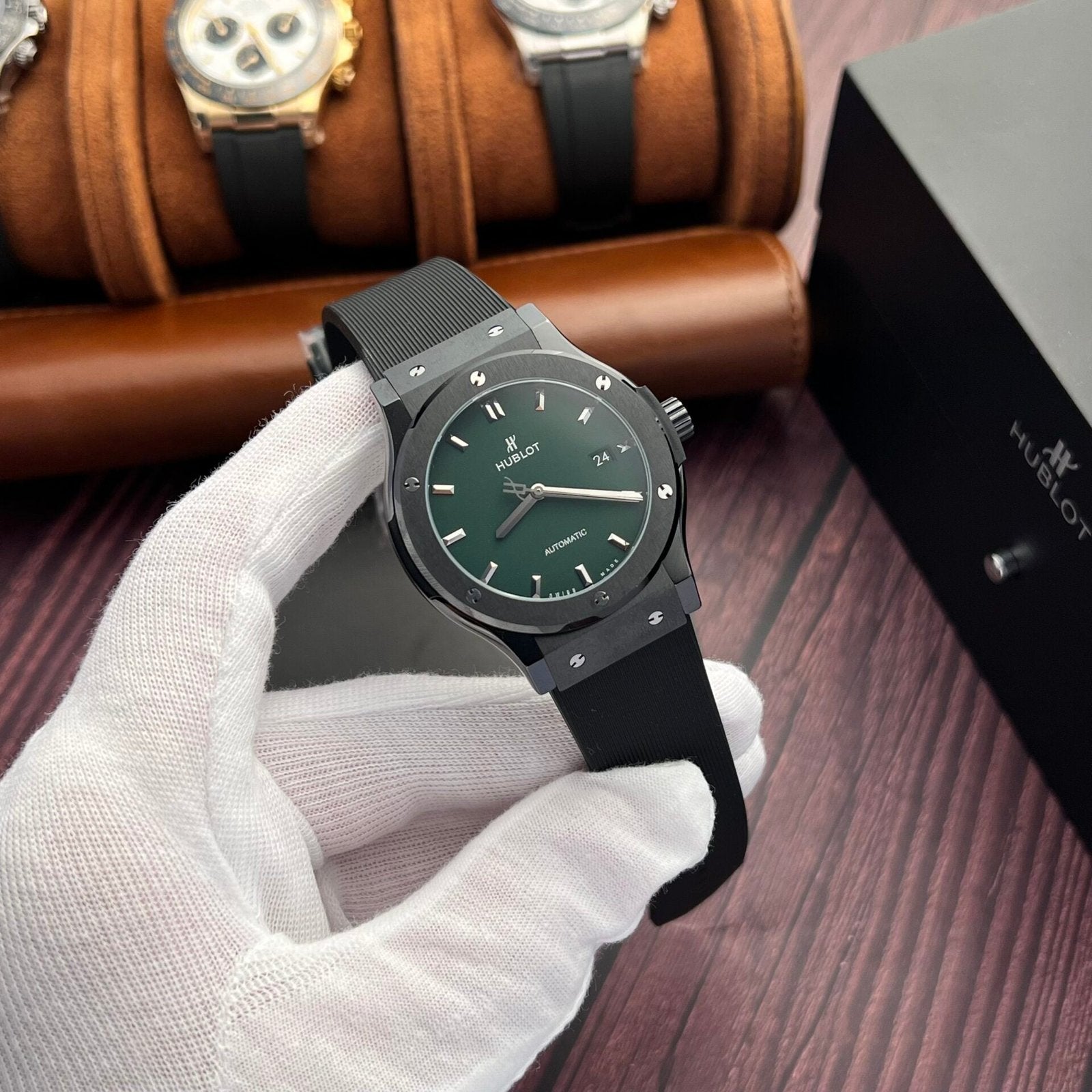 Hublot Classic Fusion Ceramic  Watch Green Dial 42mm