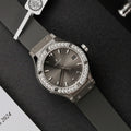 Hublot Classic Fusion Watch Moissanite Diamonds Gray 33mm