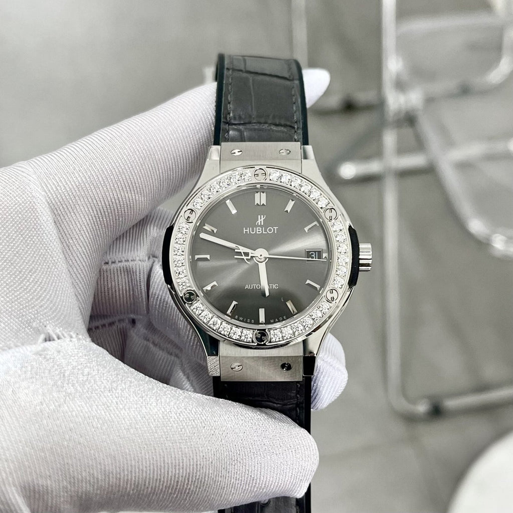 Hublot Classic Fusion Watch Diamonds Grey 38mm