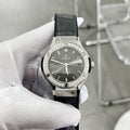 Hublot Classic Fusion Watch Diamonds Grey 38mm