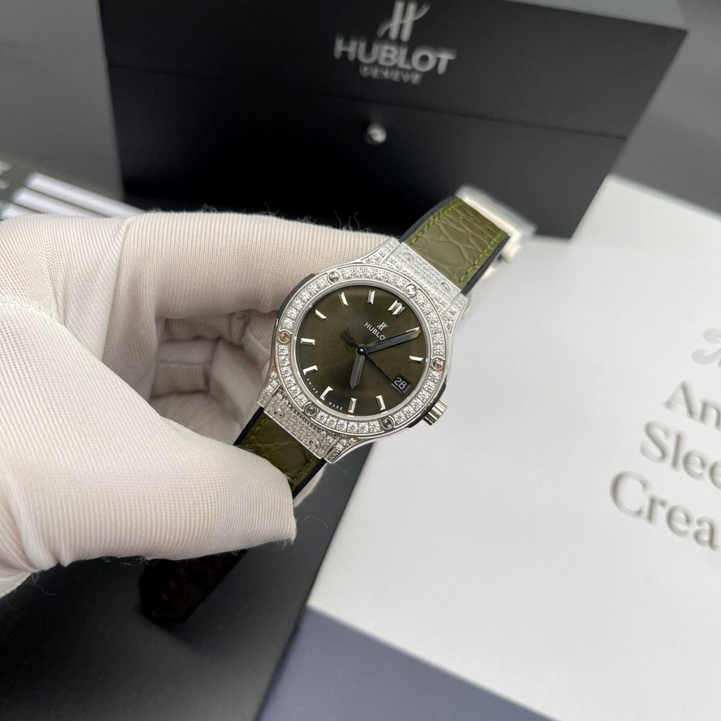 Hublot Classic Fusion Watch Womens Green Dial 33mm