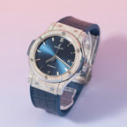 Hublot Watch Classic Fusion Full Natural Diamond Blue Dial 42mm