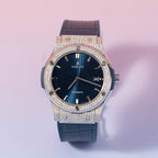 Hublot Watch Classic Fusion Full Natural Diamond Blue Dial 42mm