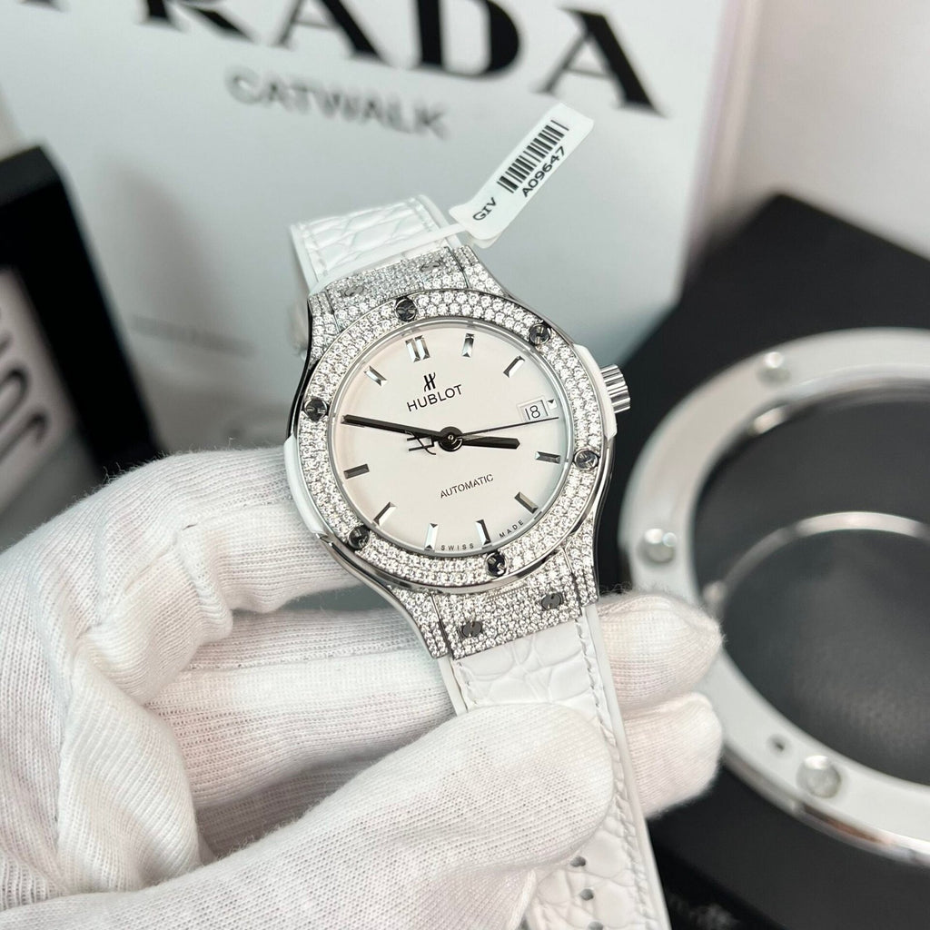 Hublot Watch Full Moissanite Diamond White 38mm