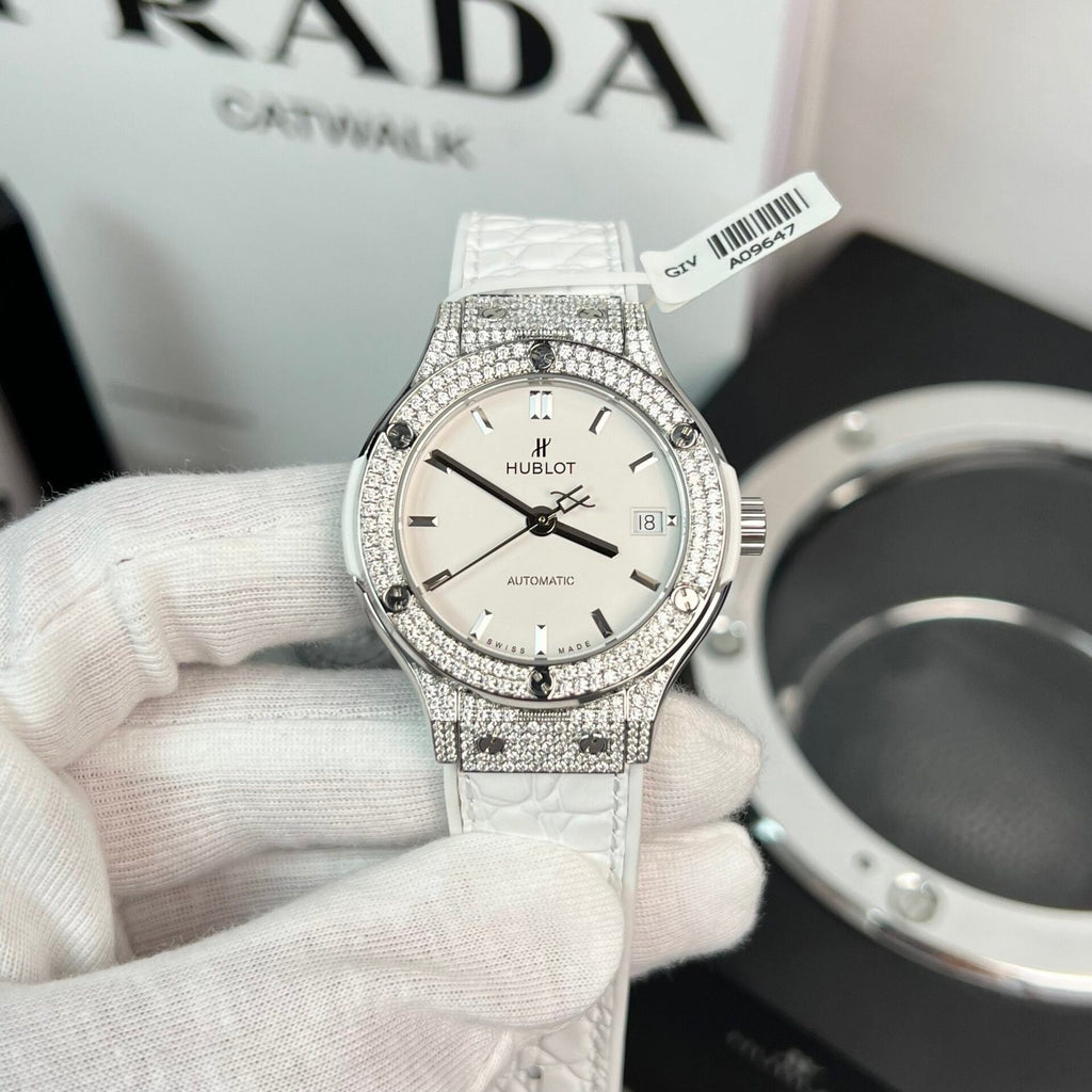 Hublot Watch Full Moissanite Diamond White 38mm
