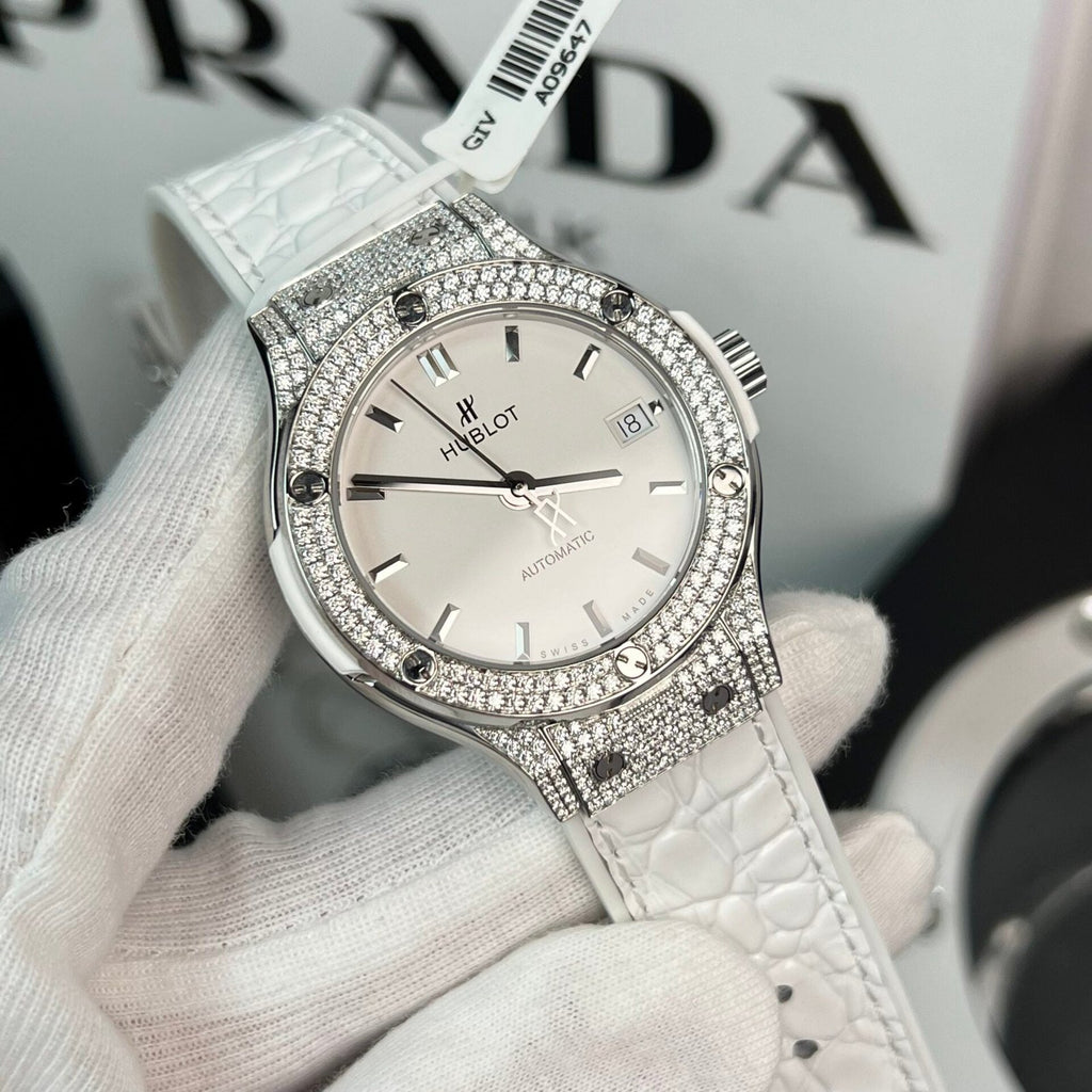 Hublot Watch Full Moissanite Diamond White 38mm