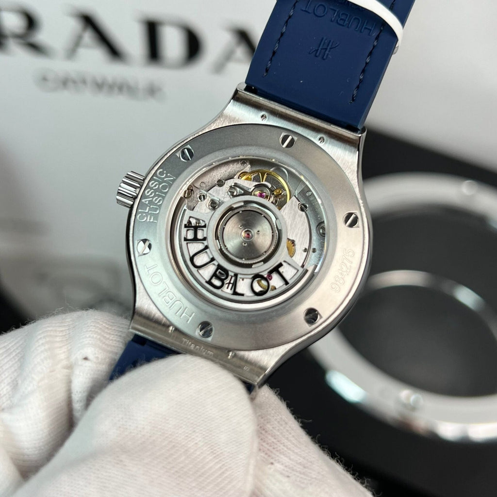 Hublot Classic Fusion Watch Moissanite Diamond Blue 38mm
