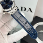 Hublot Classic Fusion Watch Moissanite Diamond Blue 38mm
